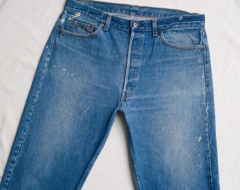 Vintage 80s Levi's 501 Paint Splatter Jeans 36W 30L
