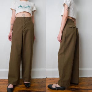 Vintage Wool Field Pants 29 Waist | Unisex Wool Trousers | Mid Century Military Pants