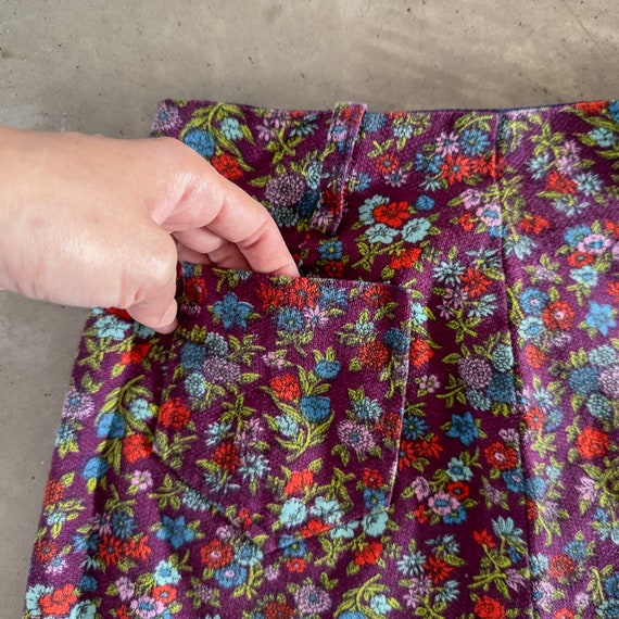 Vintage 60s Mod Floral Print A-Line Skirt - image 4