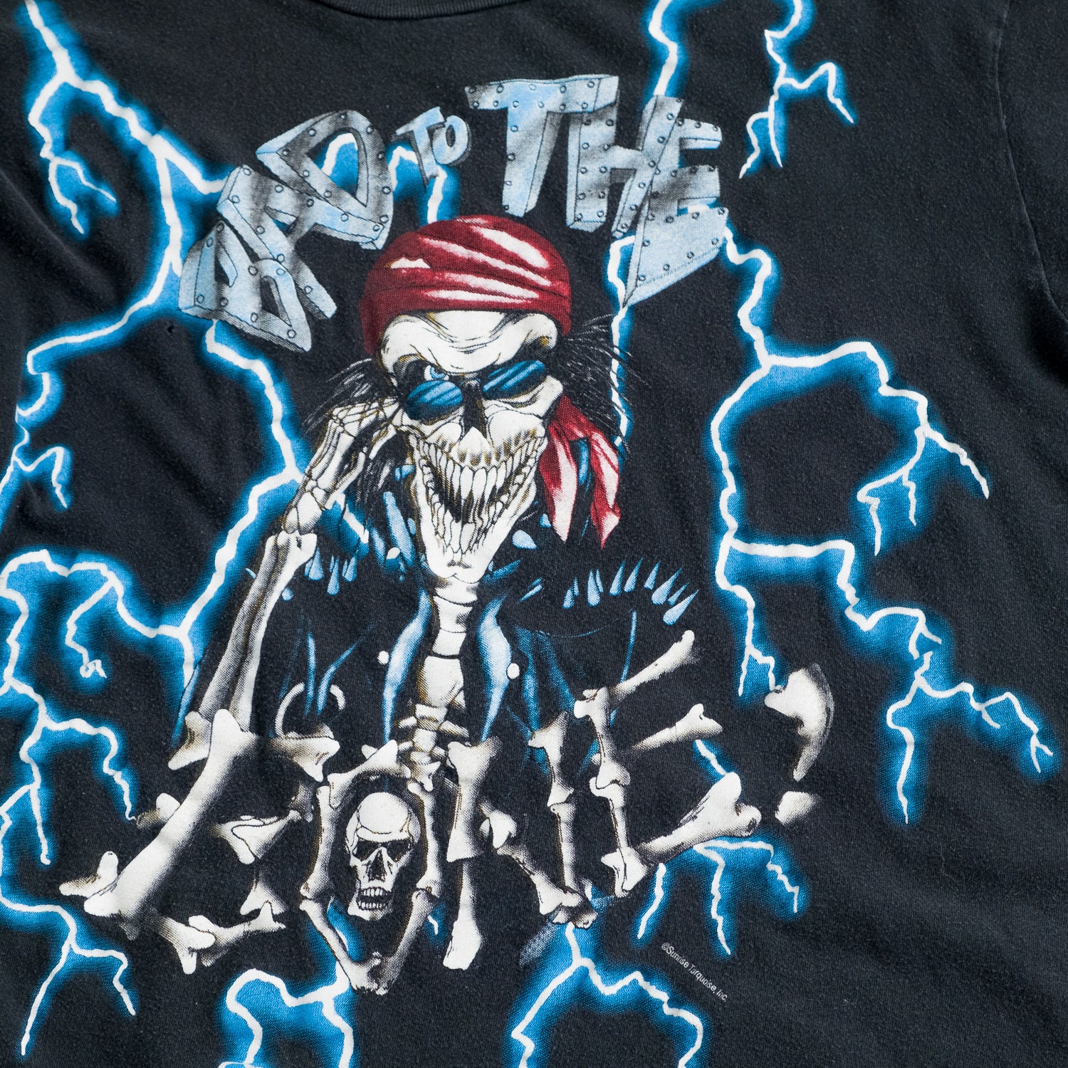 Vintage 90s AOP American Thunder Bad to the Bone Skeleton 