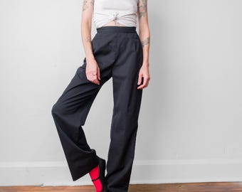 Vintage Black High Rise Pants: Women's Military Issue, 23/24 Waist
