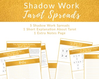 Shadow Work Tarot and Oracle Card Spread, Oracle Reading Cheat Sheet