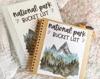 Printable National Parks Bucket List Journal and National Park Checklist | Travel Journal | Travel Memory Book | Adventure Journal
