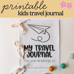 Diario de viaje para niños imprimible / Diario de aventuras para niños / Libro de recuerdos de vacaciones / Libro de recuerdos de la infancia / Libro de recuerdos de viajes
