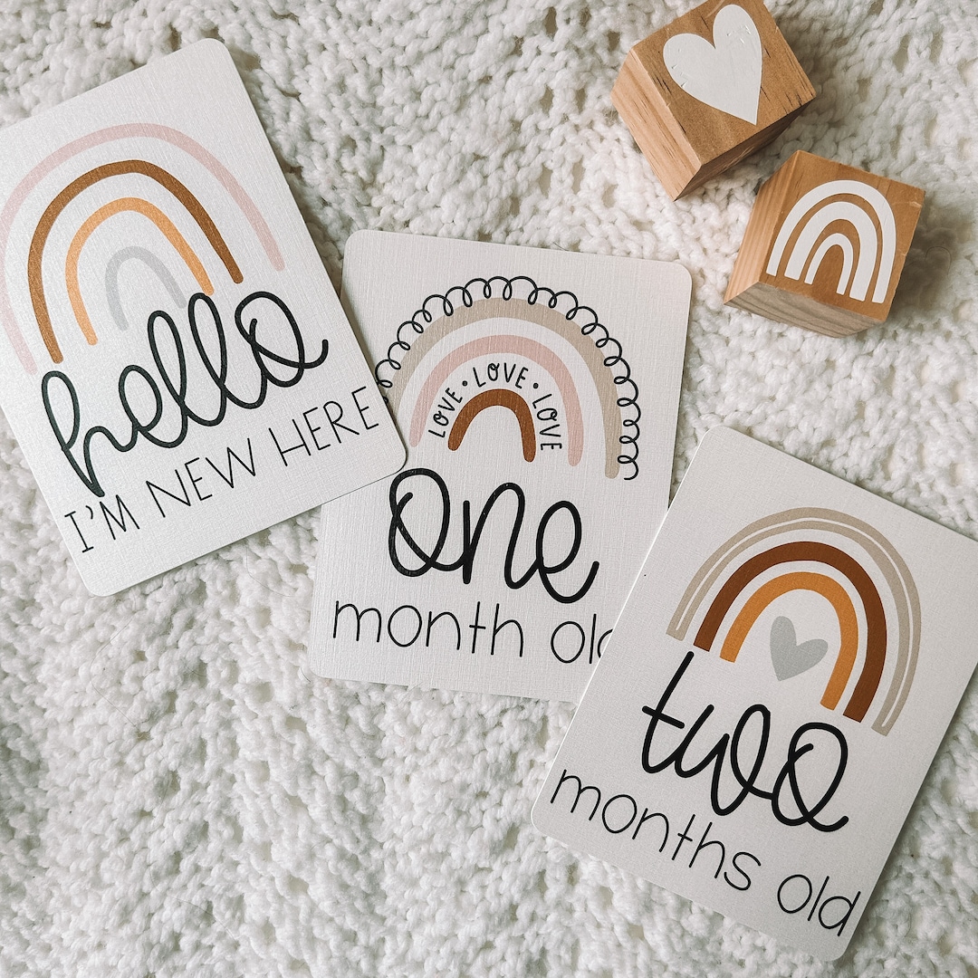 Rainbow Baby Milestone Cards: Monthly Photo Props - Etsy