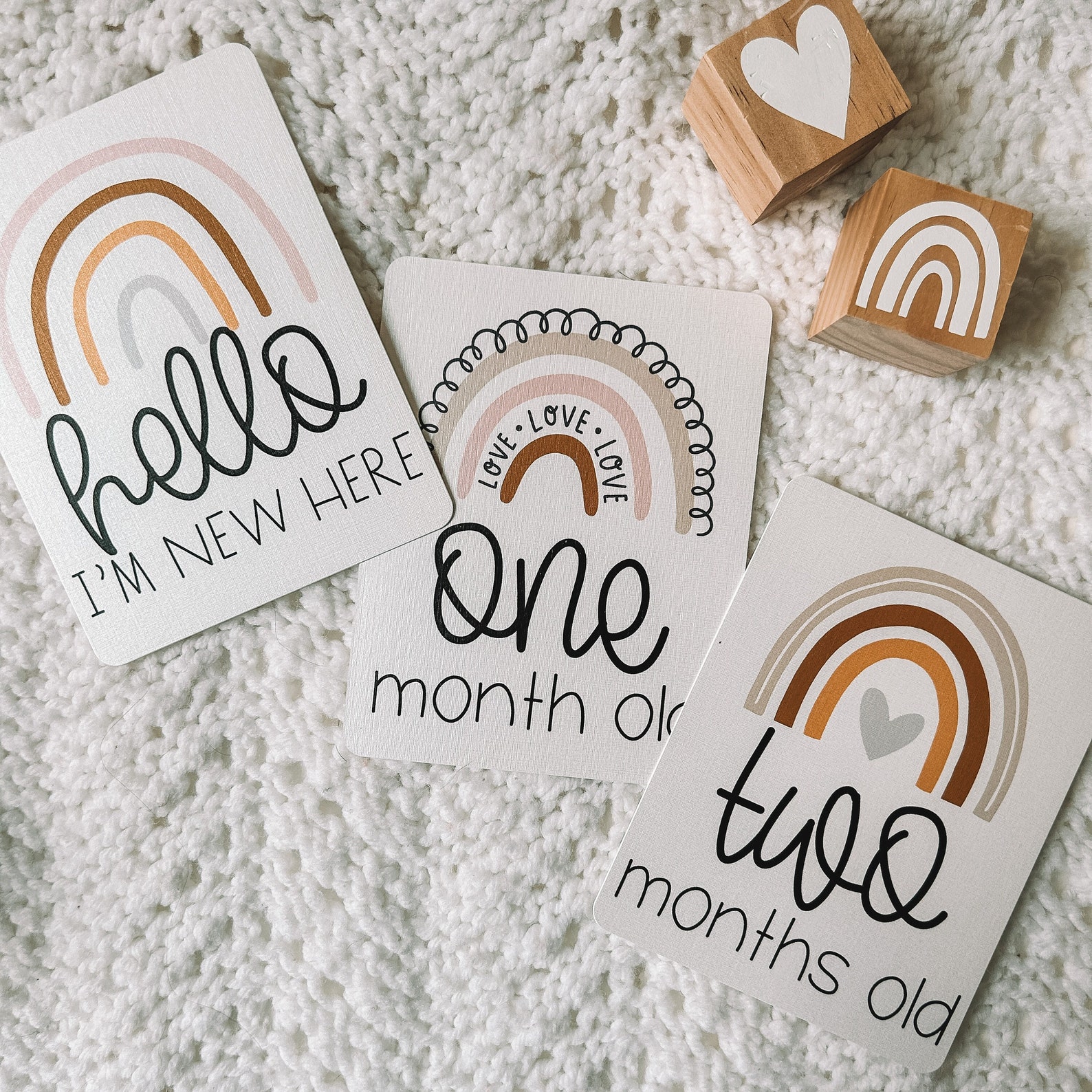 Rainbow Baby Milestone Cards: Monthly Photo Props - Etsy