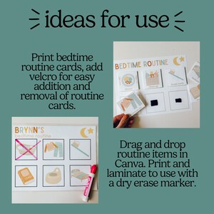 Personalised Bedtime Routine Chart Printable Editable Bedtime Routine Chart: Visual Schedule (PDF) - Etsy