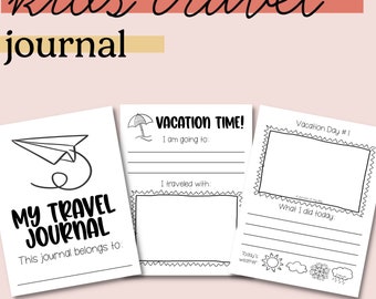 Printable Kids Travel Journal | Adventure Journal for Kids | Vacation Memory Book | Childhood Memory Book | Travel Memory Book