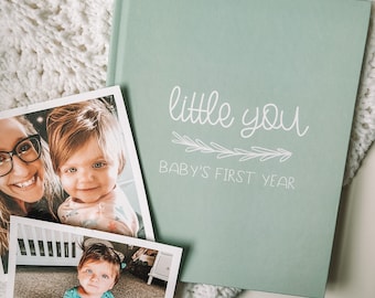 First Year Baby Memory Book | Gender Neutral Keepsake Baby Album and Memory Journal | Baby Shower Gift for New Mom | First Year Baby Journal