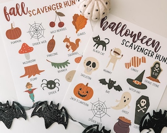 Caccia al tesoro stampabile per bambini autunnali e di Halloween, attività autunnale all'aperto in classe