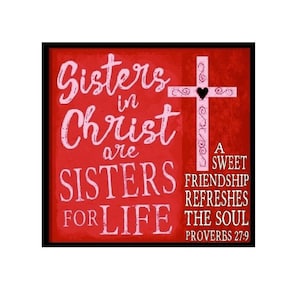 Christian Gifts | Bible Verse Red Magnet | Sisters In Christ | Sisters For Life | Church Service Favor | Sisters | Small Group | Christmas