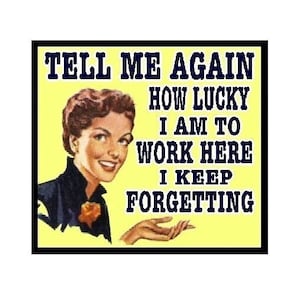Funny Retro Magnet Office Gifts Tell Me Again How Lucky I Am Locker