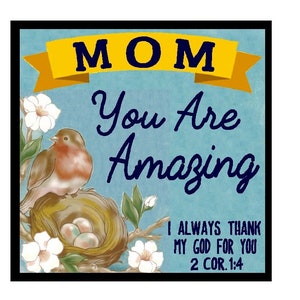 Christian Gifts | Spring Bird Magnet | Mom You Are Amazing | Bible Verse | Spring Decor