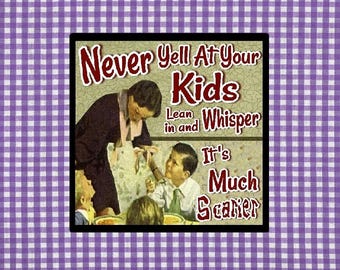 Retro Kitchen Decor | Funny Refrigerator Magnet | Whisper | Mom Humor