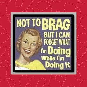 Funny Retro Magnet | Not To Brag | Vintage Humor | Home and Office Decor