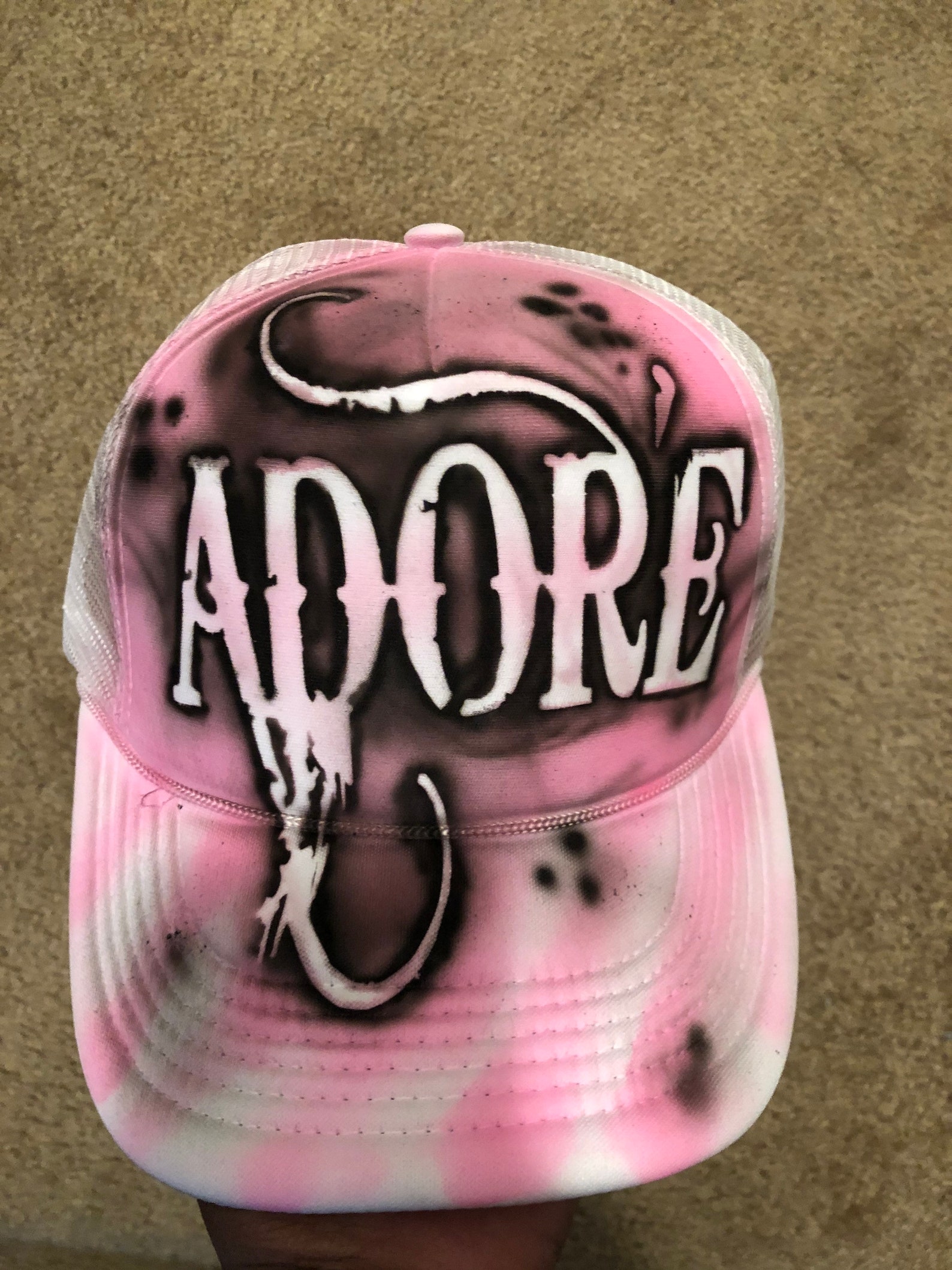 Custom Handmade Airbrush Fitted Hat Etsy
