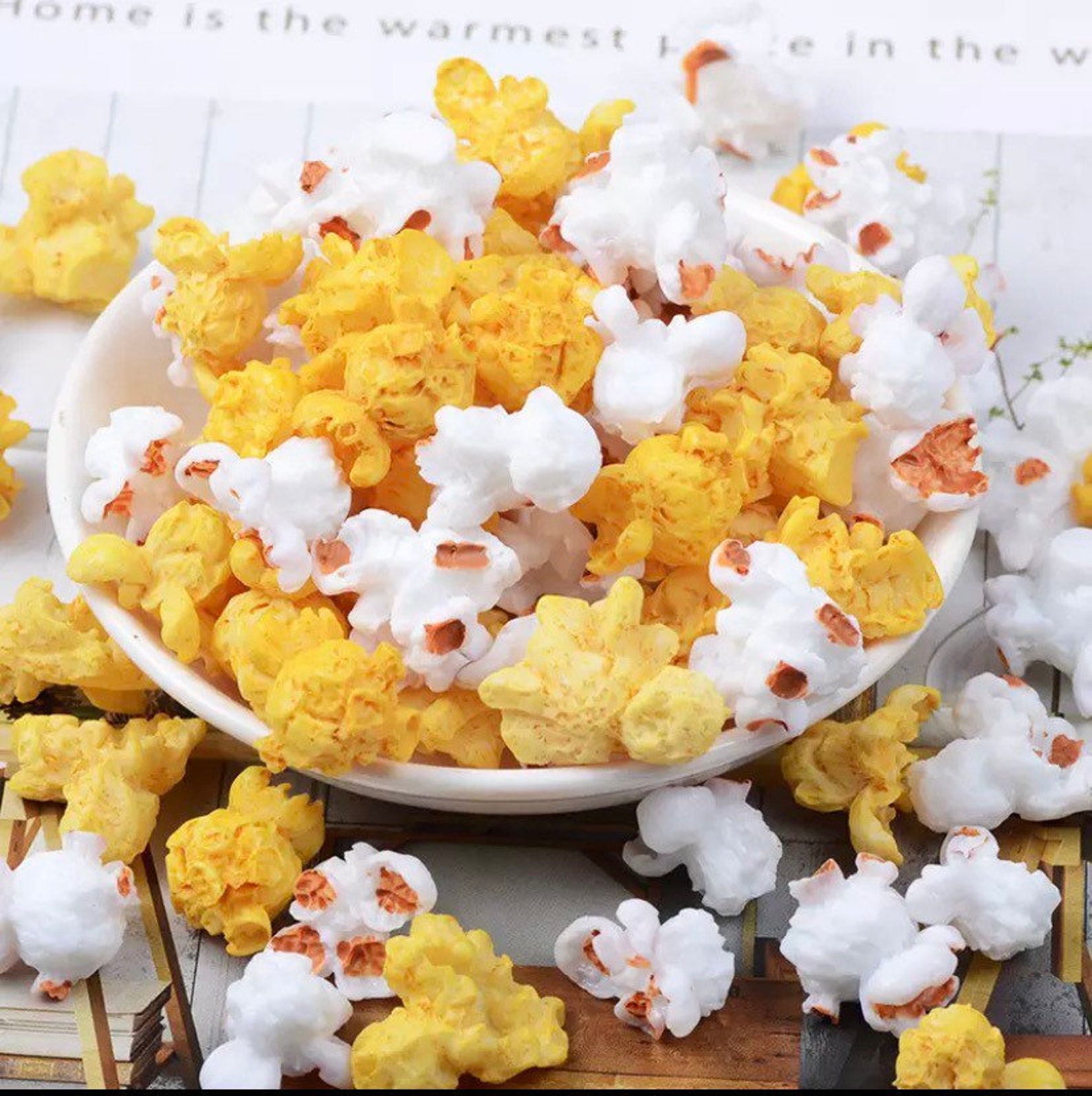 Fake popcorn realistic popcorn Resin Food pieces Fake Etsy