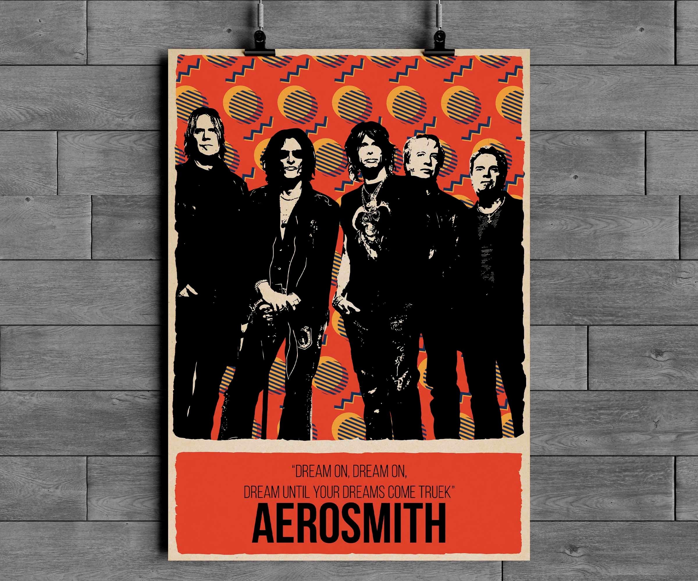Aerosmith Band Poster | Rock Legends Wall Art | Vintage Music Decor - Etsy