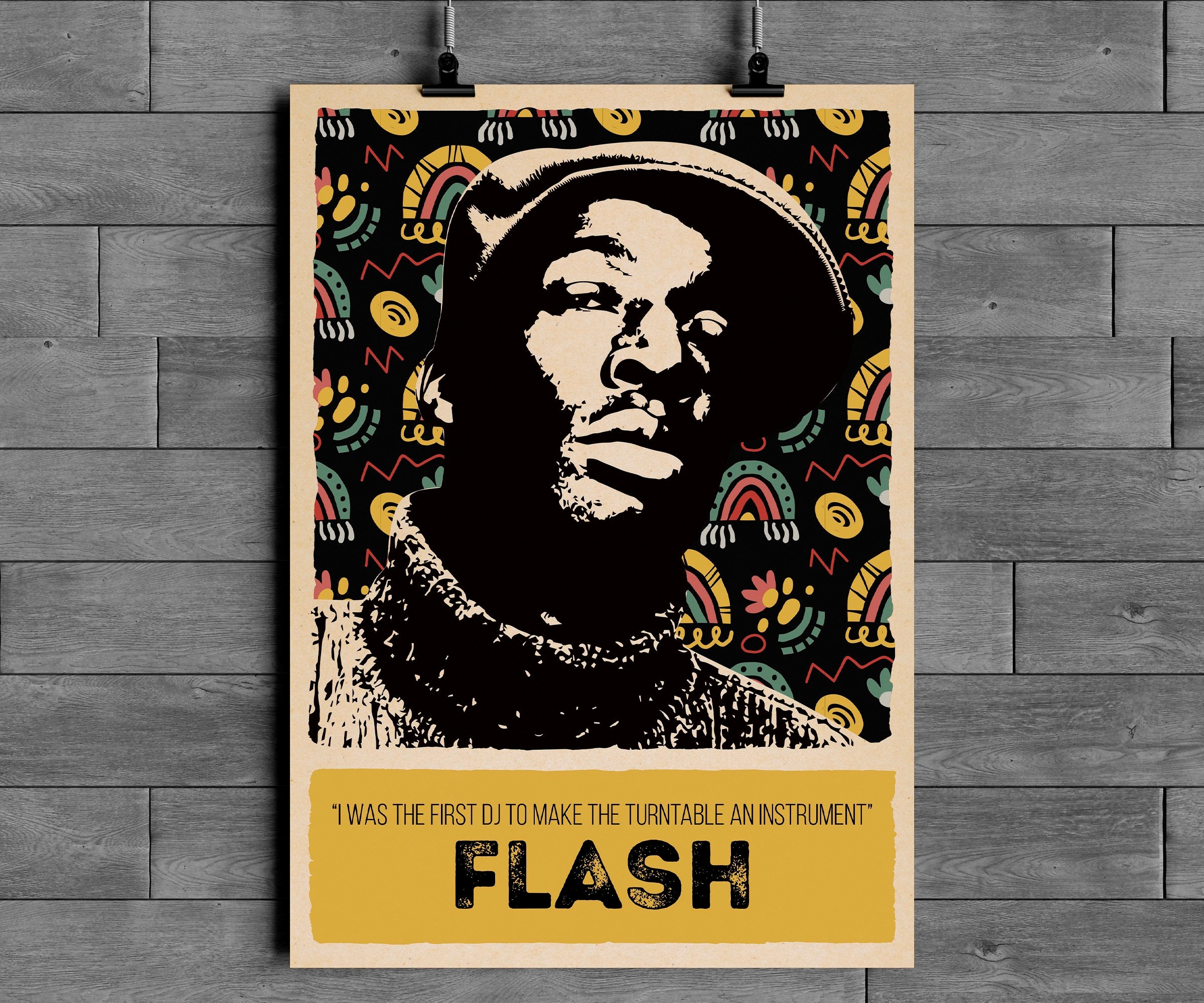 GRANDMASTER FLASH, KGFJ PRESENTS MASTER SLAM JAM DUNK! GRAND MASTER  FLASH CONCERT POSTER, 1983, Hip Hop, 2020