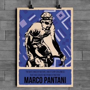 Marco Pantani Poster | Cycling Legend Wall Art | Tour de France Champion