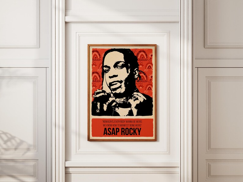 ASAP Rocky Poster | Hip Hop Star Wall Art | Rap Icon - Etsy