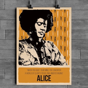 Alice Coltrane Jazz Poster | Soulful Musik Wand Kunst | Spirituelle Jazz Legende