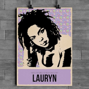Póster de Lauryn Hill / Leyenda del hip hop y el R&B / Arte mural / Ícono de la música