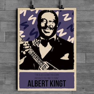 Albert King Blues Poster | Legendary Guitarist Wall Art | Blues Music Decor