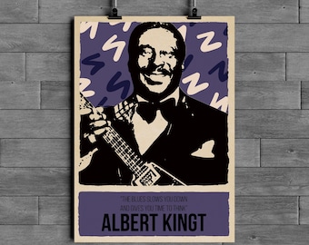 Albert King Blues Poster | Legendary Guitarist Wall Art | Blues Music Decor