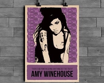 Poster di Amy Winehouse / Arte murale di musica soul e jazz / Icona musicale vintage