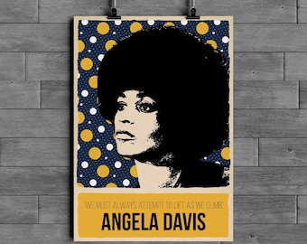 Angela Davis Poster | Black Power Icon Wall Art | Political Activist