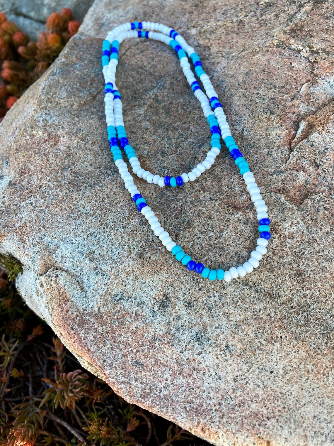 Seed bead necklace/love beads/hippie beads/surfer necklace Etsy