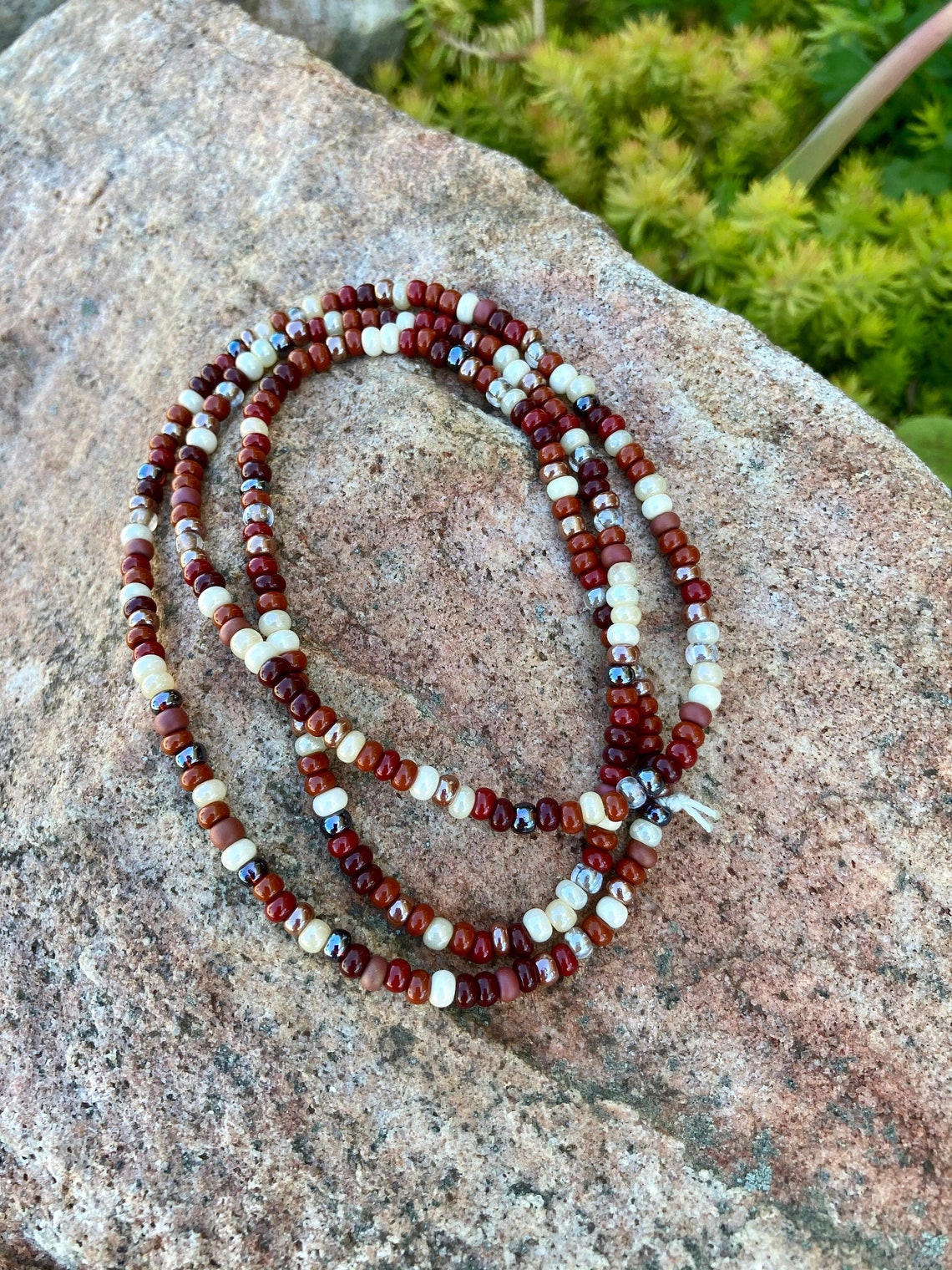 Hippie love beads/seed bead necklace Etsy