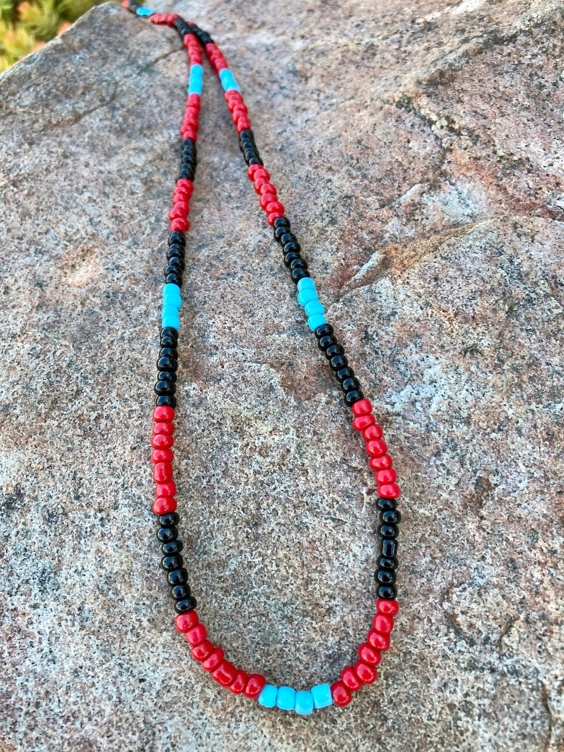 Hippie love beads/seed bead necklace Etsy