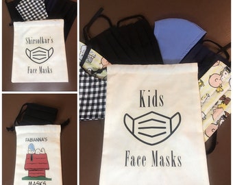 Personalisierte individuelle Gesichtsmaske Tasche Beutel waschbar für Erwachsene und Kinder