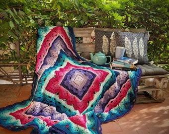 Patrón de crochet para manta de té de Ceilán