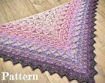 Patrón de crochet para chal SilverNeedleTea