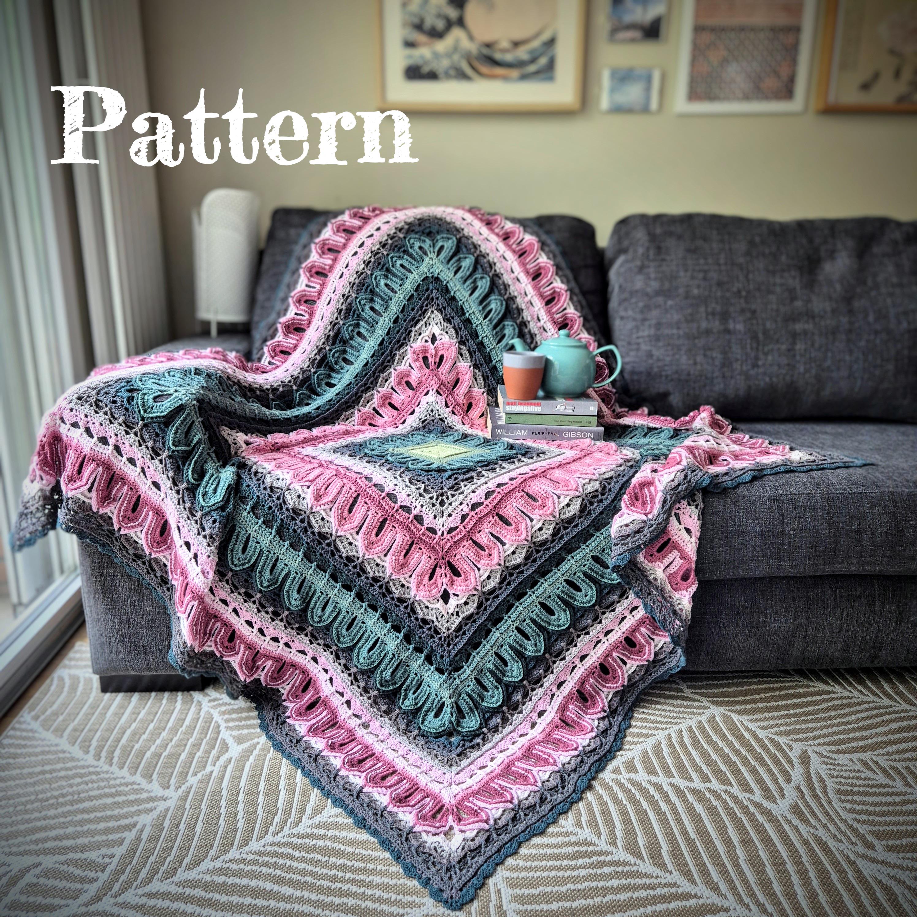 Mandala style crochet blanket pattern - Etsy 日本