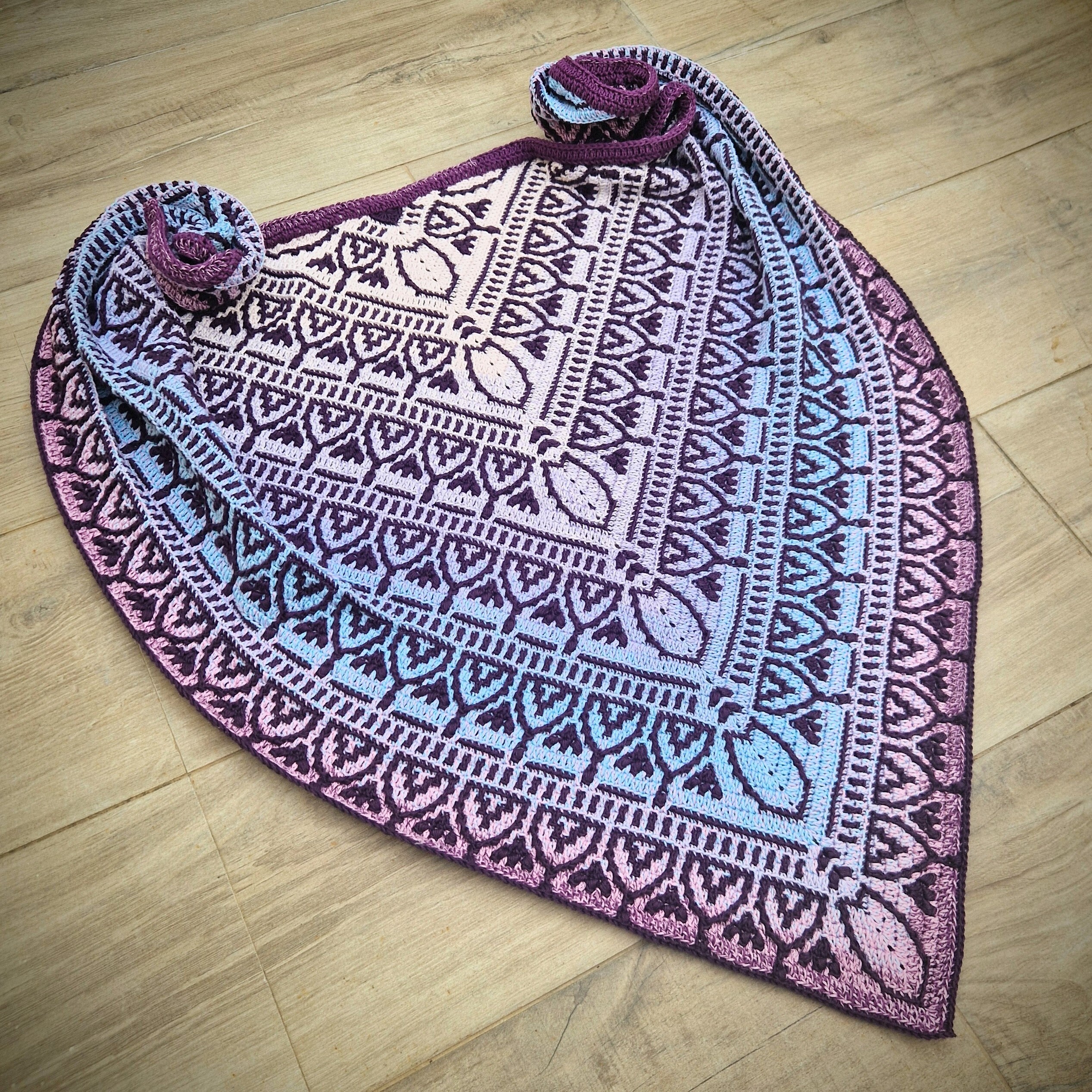 【美品】  Cristaseya / クリスタセヤ | 2023AW | PRINTED WOOL SHAWL WITH FRINGES ウール プリント フリンジ ストール ショール | ダークブラウン / オーチャー DSC_7403_1024x1024.jpg?v=