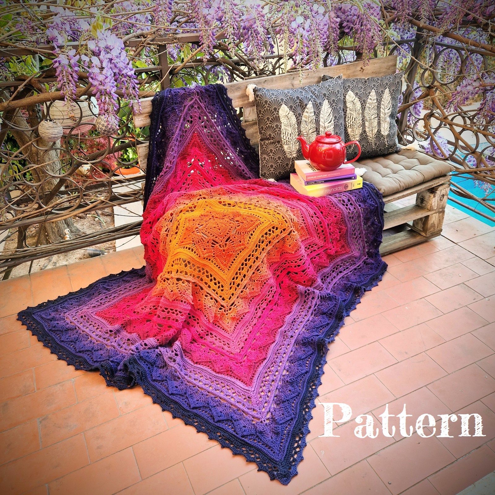 3C BLANKET / AKHARA 3Cブランケット（アカハラ） Jasminetea Blanket Crochet Pattern - Etsy