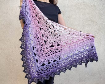 SilverNeedleTea ショールのかぎ針編みパターン - Etsy 日本