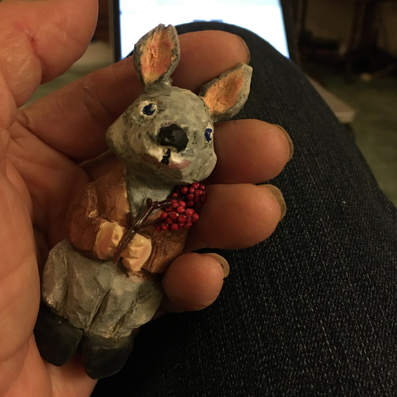 Rabby the Rabbit Bunny Hand Carved Whittled Wood Figurine Etsy