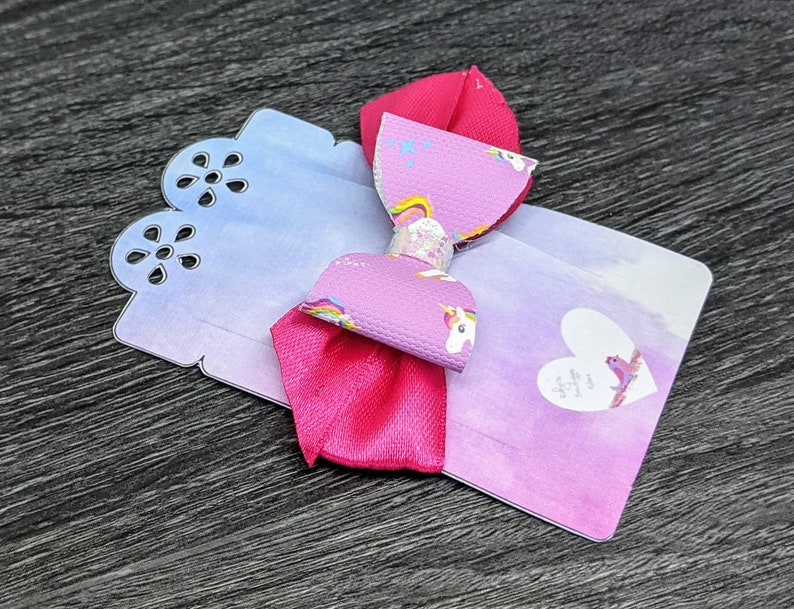 3 Purple Unicorn Bow
