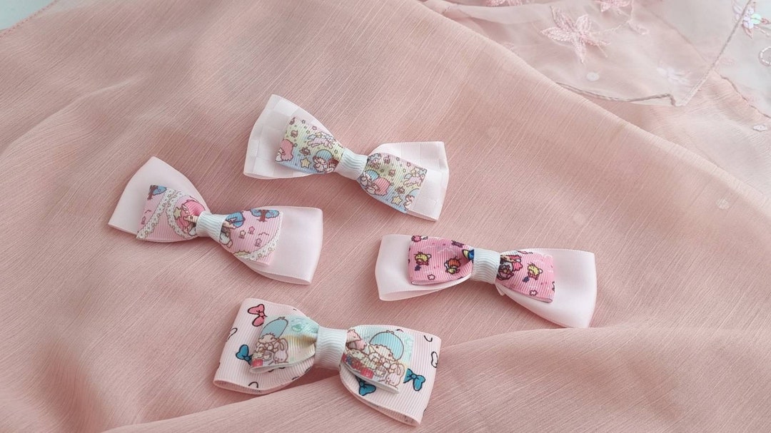 Kawaii Pastel Hair Bow, Four Inch Hair Bows, Handmade Hair Bows in the
