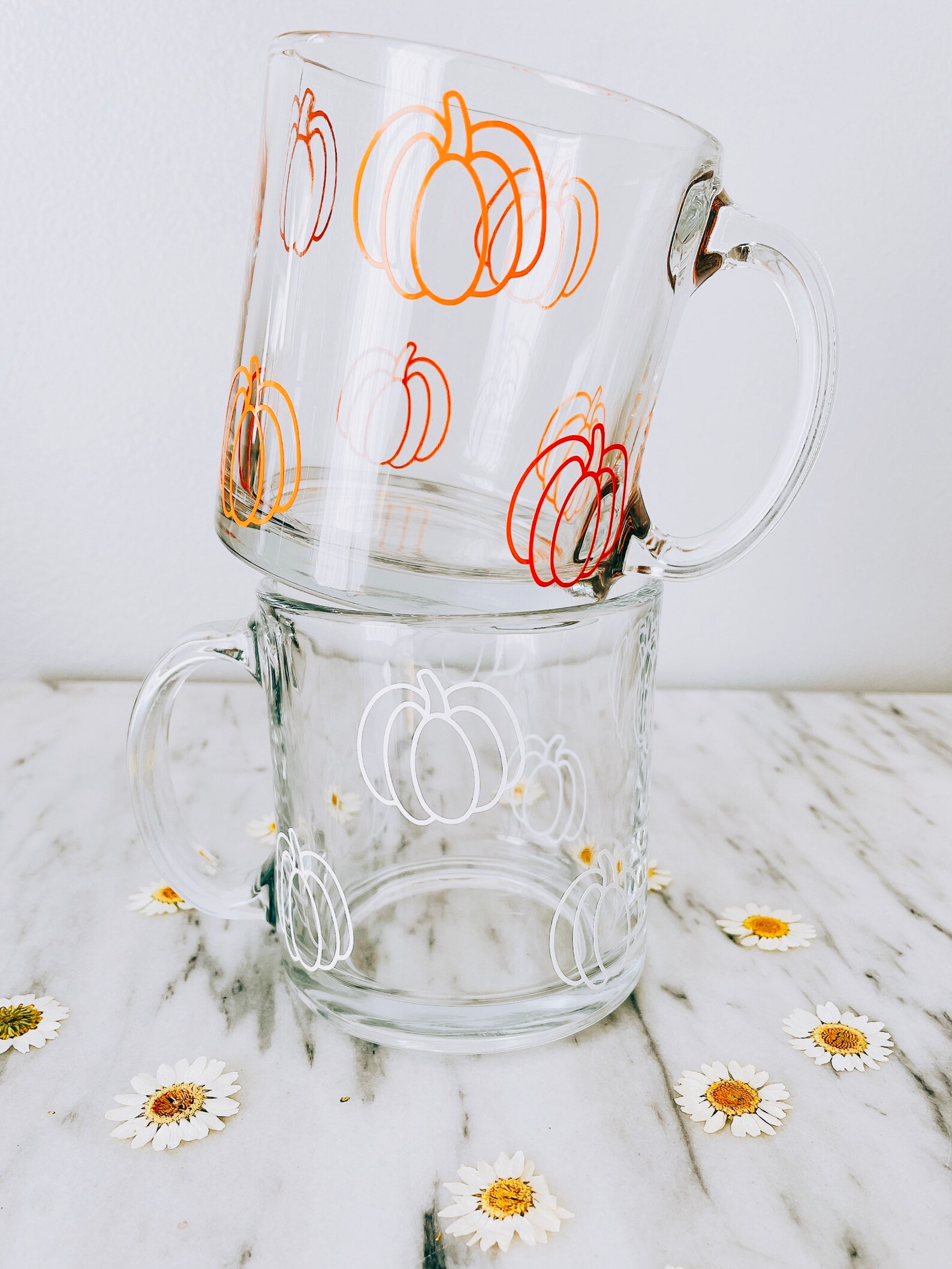 fall glass mugs