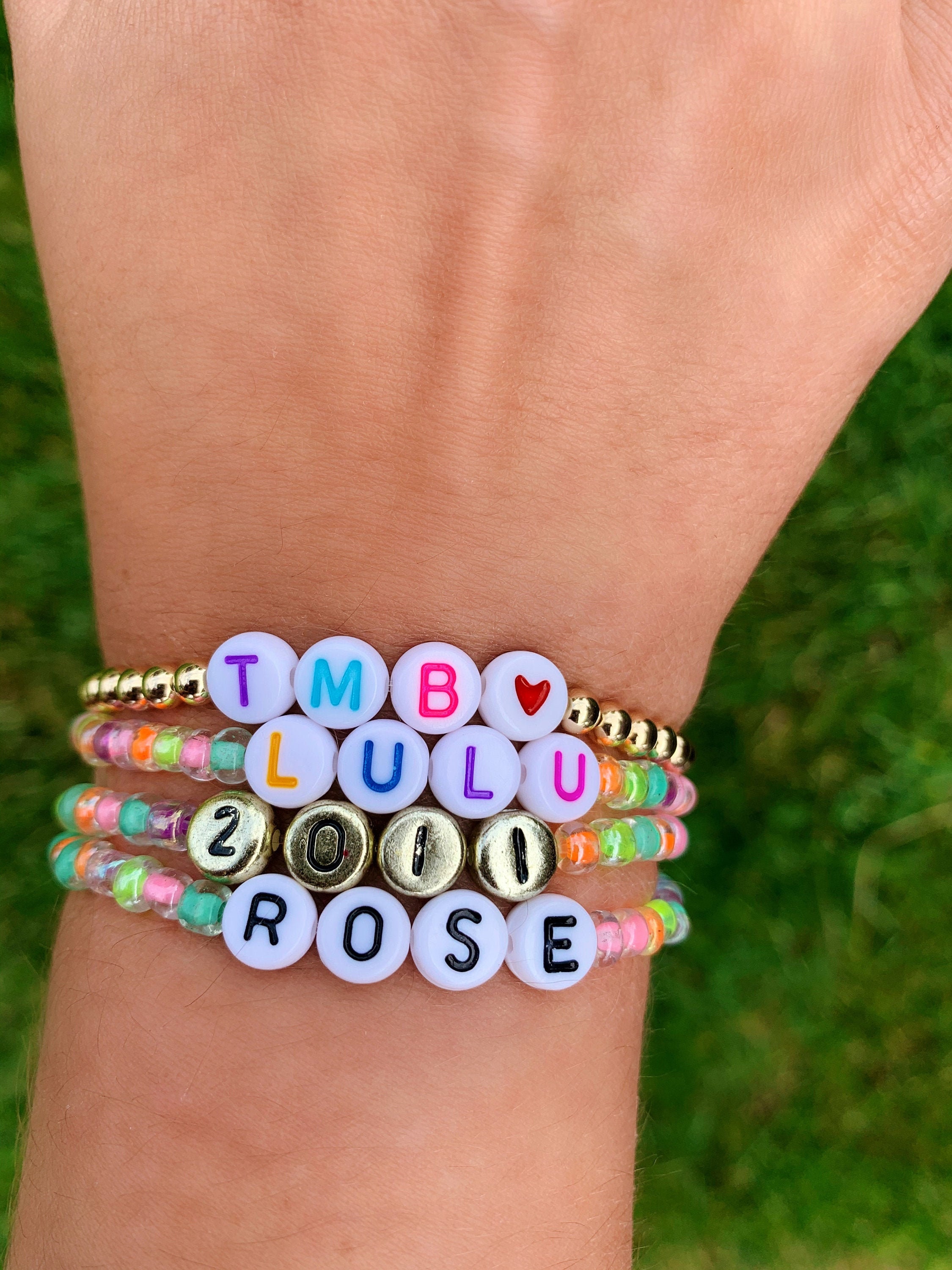 Project: Funtime Neon Bead Bracelet With Letter Beads