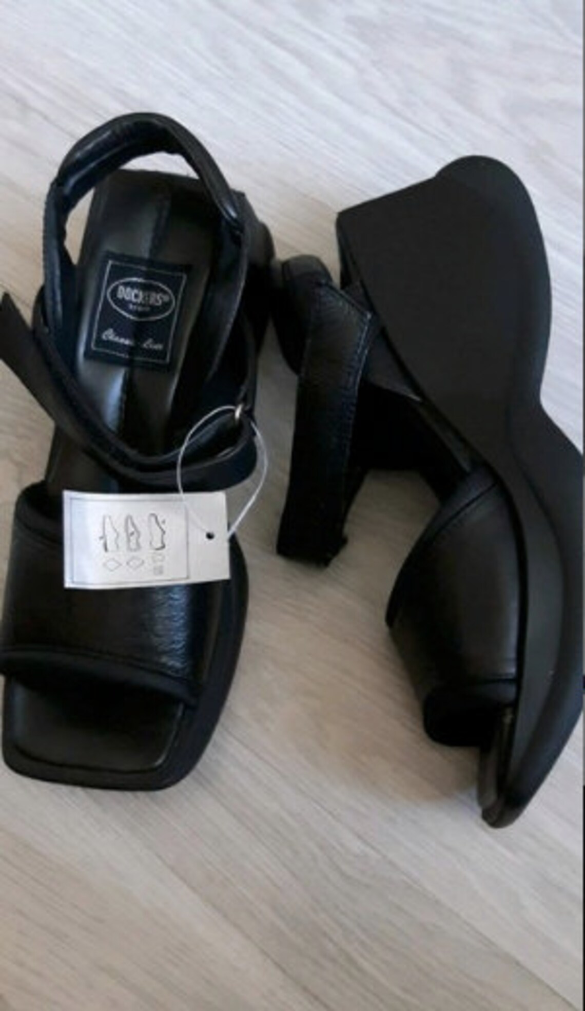 90s Y2K vintage black platform sandals / Dockers platform Etsy