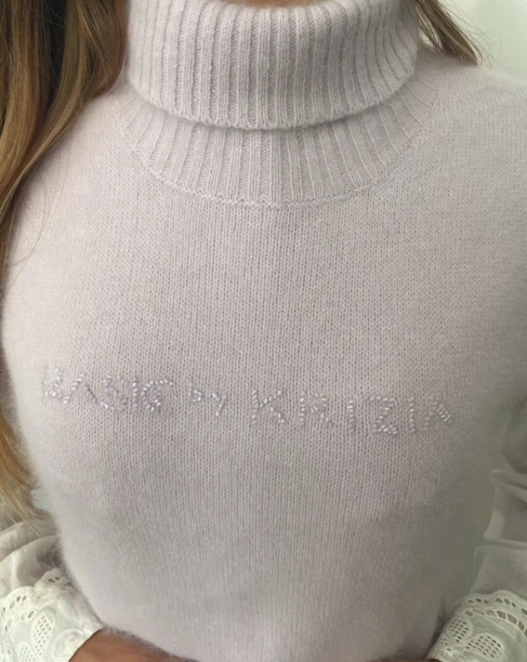 Vintage Krizia Pastel Lilac Pink Angora Roll Neck Top / Size S / Fluffy ...