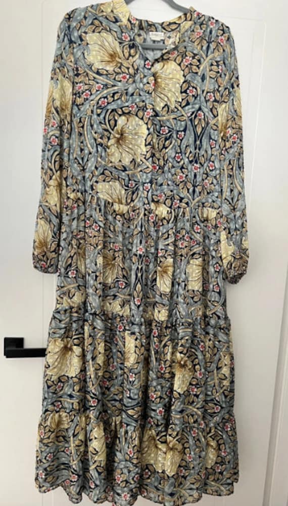 William Morris for H&M maxi dress / floral leaf fl