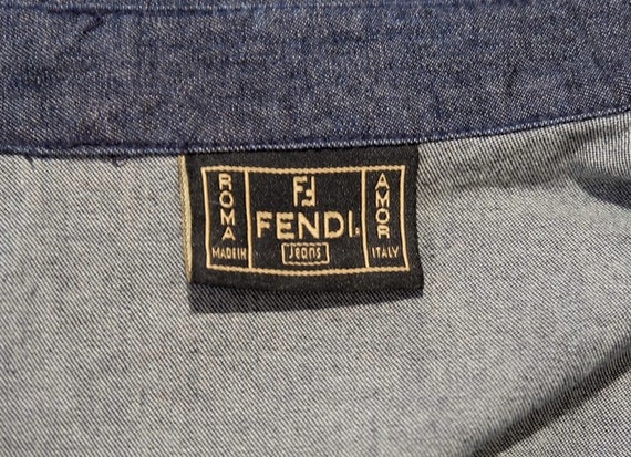 Vintage FENDI Ombre Denim Shirt / Blue 